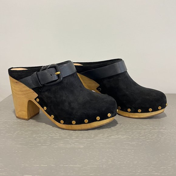Veronica Beard Dacey Suede Mule Clogs Womens Size 8.5 in Black NWOT - Picture 4 of 7